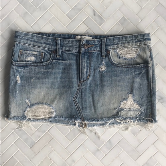 Abercrombie Jean ripped mini skirt - Picture 1 of 2